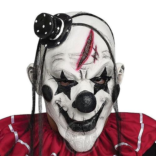 Masque de Clown démon en Latex, fantôme d'horreur effrayant, masque drôle, accessoires d'évasion de salle d'halloween, vente en gros personnalisé