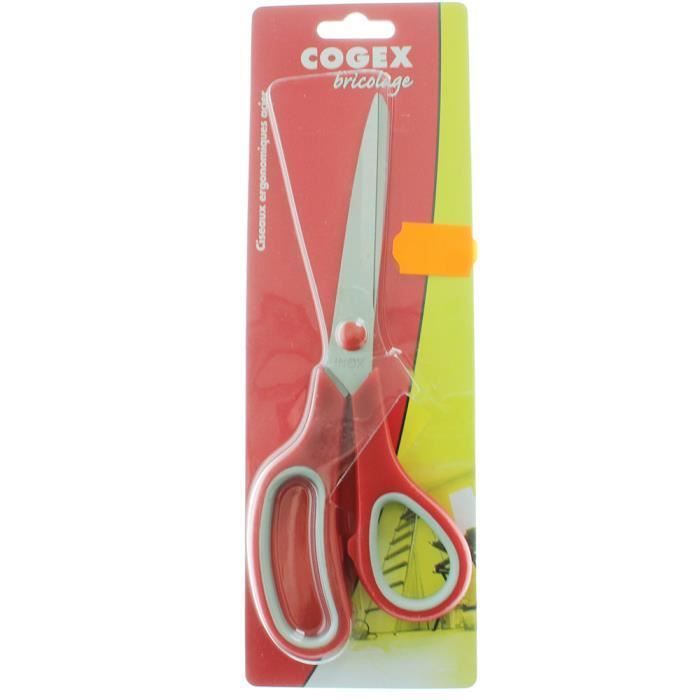 Ciseaux ergonomiques en acier bi-matière COGEX - Marque COGEX - Type de produit : Ciseaux - Matières : Acier