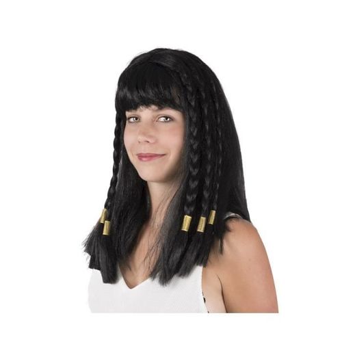 Perruque Reine Égyptienne Cléopâtre Avec Tresses - Ptit Clown - Accessoire De Tête - Noir - Adulte - Intérieur