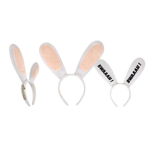Serre-Tête Lapins Crétins? - Ptit Clown - Blanc/Beige - Licence Lapins Crétins - Adulte - Garantie 2 Ans