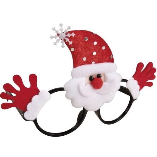 Paire De Lunettes Père Noël - Ptit Clown - Accessoire De Déguisement Festif - Rouge, Blanc Et Noir