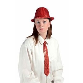 Chapeau Tissu Sequins Borsalino Rouge