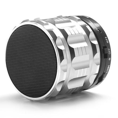 Mini Enceinte Bluetooth Portable Smartphone Carte Micro SD Kit Main Libre Argent + SD 8Go YONIS
