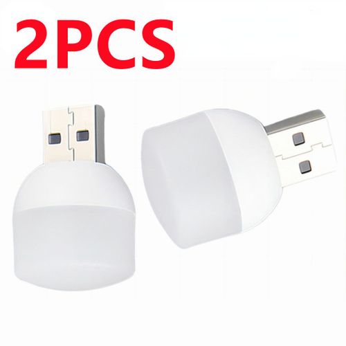 Mini lampe à prise USB super lumineuse,protection des yeux,veilleuse LED ronde,lampe de livre,charge d'alimentation mobile pour ordinateur,5V,2 pièces - Type Product B-Warm White