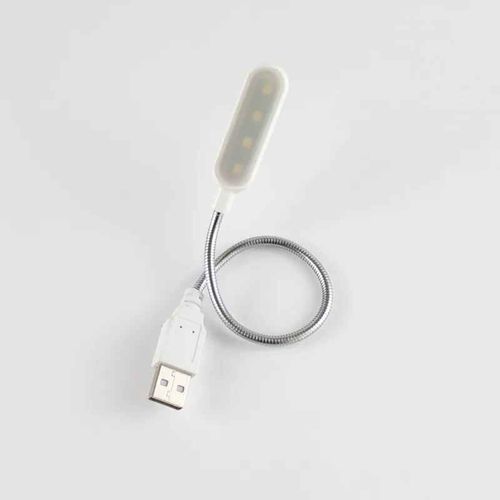 Mini lampe de lecture USB à 6 LED,idéale pour la lecture d'un livre ou d'un ordinateur Portable,idéale pour une Table de bureau ou un Notebook - Type White Shell-Warm White Color