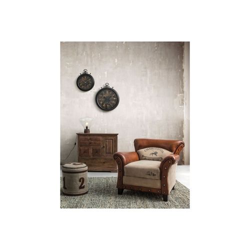 Fauteuil En Bois Et Cuir De Buffle