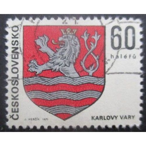 Tchecoslovaquie N°1843 Armoirie De Karlovy Vary Oblitéré
