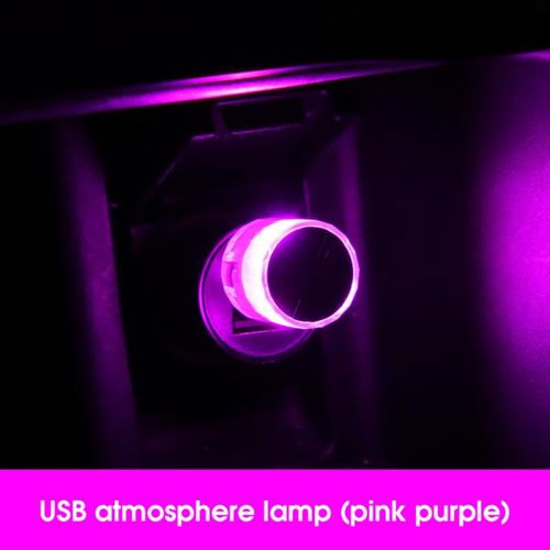 Mini Lampe Led Usb Au Néon,Éclairage D'ambiance De Voiture,Lumière D'urgence,Luminaire Décoratif D'intérieur,Ambiance Automobile,7 Couleurs - Type Pink Purple