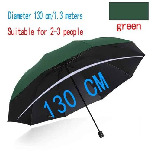 Grand Parapluie Pliant Respirant,Coupe-Vent Et Imperméable,Soleil Et Pluie,Voyage Et Usage Familial,130cm- Green-C4909