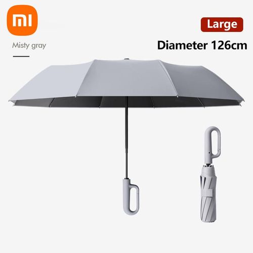Parapluie À Boucle Annulaire,Extra Large,Renforcé,Résistant Au Vent,À La Pluie,Polyvalent Pour Les - Gray Plus-E