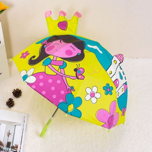 Parapluie De Dessin Pour Enfants,Parapluie De Princesse Mignon,Stéréoscopique 3d,Garçons Et Filles,Conception De - Violet-A576