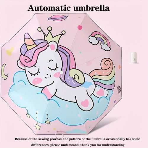 Parapluie Automatique Portable,Design Anti-Rebond,Design À Rayures Moulées,Cadeau Mignon,Couronne De Princesse - Automatic-D