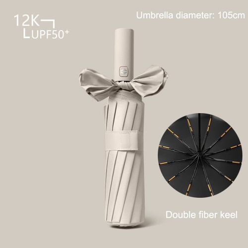 Sophia-Parapluie Existent Coupe-Vent,Pare-Soleil Pliable,Protection Uv,Anti-Tempête,Paupières Grande Taille- Beige 24 Bone-B
