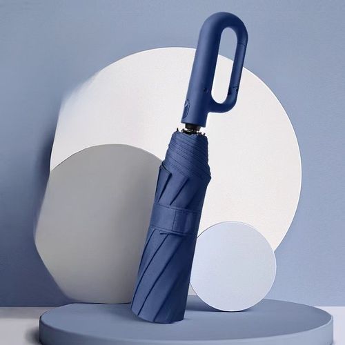 Parapluie Pliable Extra Large Entièrement Automatique Pour Homme,Double Ombrelle,20 Baleines,Pour Le Bain- Bleu Marine-E