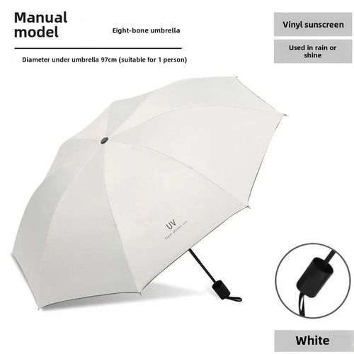 Parapluie Uv Pliant Existent Avec,Parasol,Anti-Uv,Colle Noire,Extérieur,Grand- Manuel D'utilisation 8-Bone Uv-Creemy-White