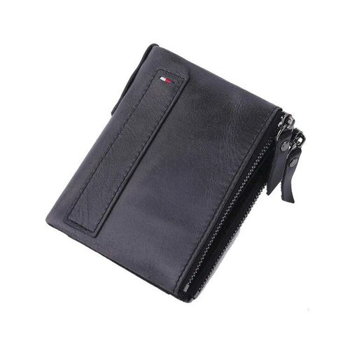 Portefeuille en cuir de vache véritable pour homme,porte-cartes court,sac à main de haute qualité,marque de luxe