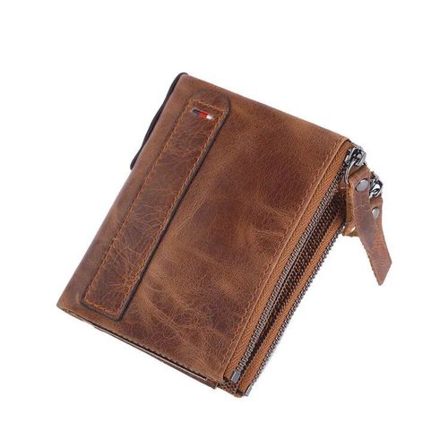 Portefeuille en cuir de vache véritable pour homme,porte-cartes court,sac à main de haute qualité,marque de luxe