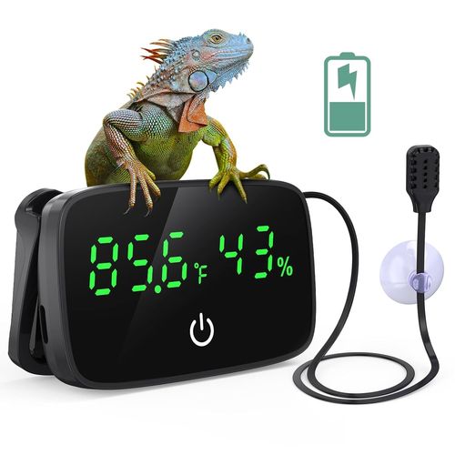 BMTTERQGWO-Thermometre hygrometre numerique LED terrarium reptiles, cable USB 80cm dragon barbu, tortue, accessoire aquarium
