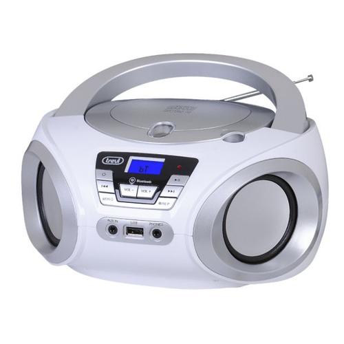 BOOMBOX STÉRÉO PORTABLE CD BLUETOOTH USB AUX-IN TREVI CMP 544 BT BLANC