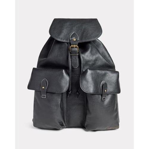 Chevignon - Sac à dos en cuir de chèvre LEATHER BACKPACK - Noir