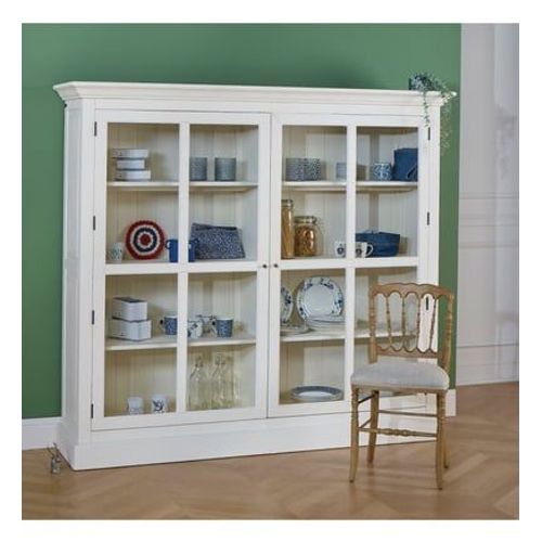 Robin Des Bois - Kenneth - Vitrine Style Romantique En Bois Massif, 2 Portes - Blanc