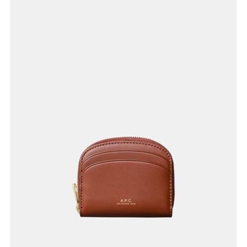 A.P.C. - Porte-monnaie Compact Demi-lune Mini en cuir - Marron