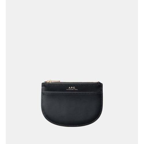 A.P.C. - Porte-monnaie Demi Lune cuir lisse - Noir