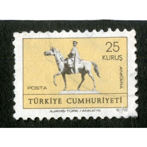 Timbre Oblitéré Turkiye Cumhuriyeti, Ankara, Posta, 1972, 25 Kurus