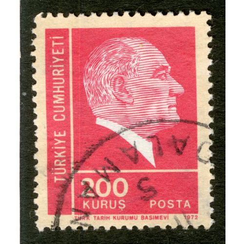Timbre Oblitéré Turkiye Cumhuriyeti, 200 Kurus, Posta, 1972