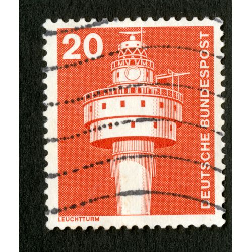 Timbre Oblitéré Deutsche Bundespost, Leuchtturm, 20