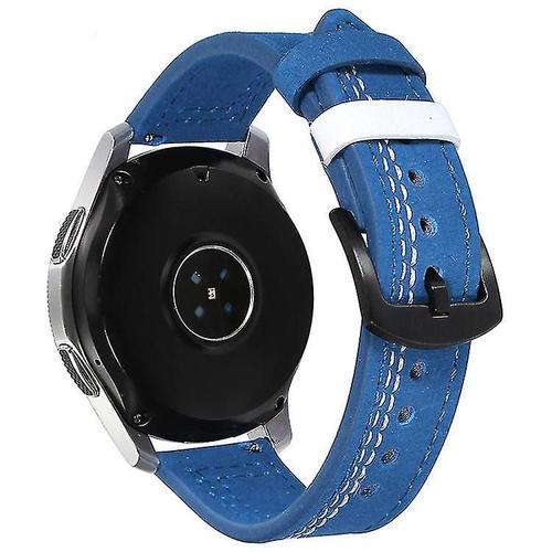 20 Bandes En Cuir Pour Samsung Galaxy Watch 4/Classic/Active 2 46mm/42mm/40mm/44mm Pour Bracelet Amazfit Gts 2/3/Mini 20mm 22mm Bracelet-Bleu Blanc 7 22mm Bracelet 16 Fil Blanc Bleu