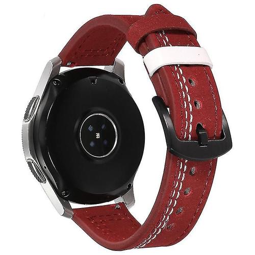 20 Bracelets En Cuir Pour Samsung Galaxy Watch 4/Classic/Active 2 46 Mm/42 Mm/40 Mm/44 Mm Pour Bracelet Amazfit Gts 2/3/Mini 20 Mm 22 Mm - Bleu Blanc 7 Active 2 40 Mm 44 Mm Rouge Blanc 8