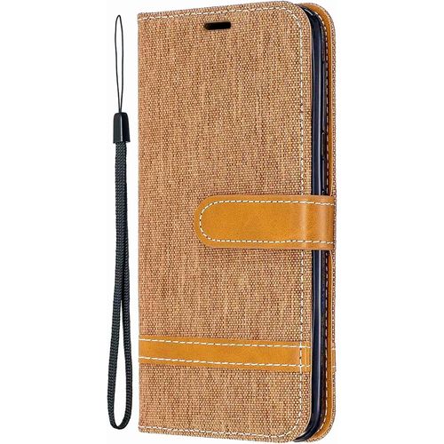 Coque Pour Samsung Galaxy J3 2016 / J320, Coque Housse Portefeuille Case Etui Denim Pu Cuir Porte Carte Flip A Rabat Magnetique Support Housse Pour Samsung Galaxy J3 2016 / J320,Marron
