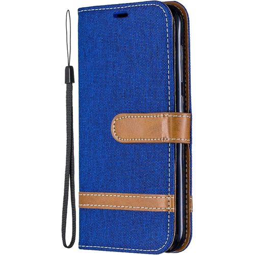 Coque Pour Samsung Galaxy J3 2016 / J320, Coque Housse Portefeuille Case Etui Denim Pu Cuir Porte Carte Flip A Rabat Magnetique Support Housse Pour Samsung Galaxy J3 2016 / J320,Bleu