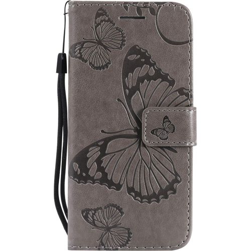 Coque Pour Samsung Galaxy S5, Housse Coque Flip Case Cuir Porte Carte Magnetique Portefeuille Cover Pour Samsung Galaxy S5 Etui Support Antichoc Coque Pour Samsung Galaxy S5,Gris