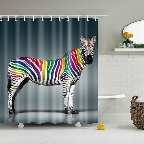 Rideaux de Douche imperméable Polyester Animaux Chats Chiens Girafe Lapins Rideau de Salle de Bain avec Crochets 150 x 180 cm Couleur 46