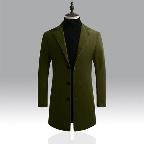 10 Couleurs Taille S-5xl Nouvelle Boutique De Mode Pour Hommes Couleur Pure Affaires Décontracté En Manteaux Anti-Poussière/Qualité Masculine Mince Loisirs Trench-Coats M (Eur Xxs) Couleur Vert Armée