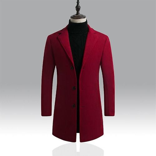 10 Couleurs Taille S-5xl Nouvelle Boutique De Mode Pour Hommes Couleur Pure Affaires Décontracté En Manteaux Anti-Poussière / Qualité Masculine Mince Loisirs Trench-Coats M (Eur Xxs) Couleur Bordeaux