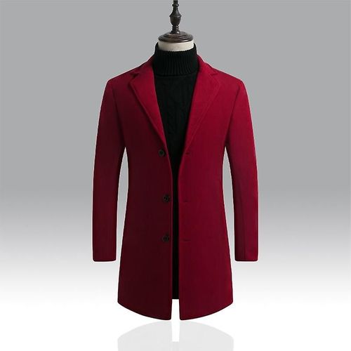 10 Couleurs Taille S-5xl Nouvelle Boutique De Mode Pour Hommes Couleur Pure Affaires Décontracté En Manteaux Anti-Poussière/Qualité Masculine Mince Loisirs Trenchs Manteaux Xxl (Eur M) Couleur Bordeaux
