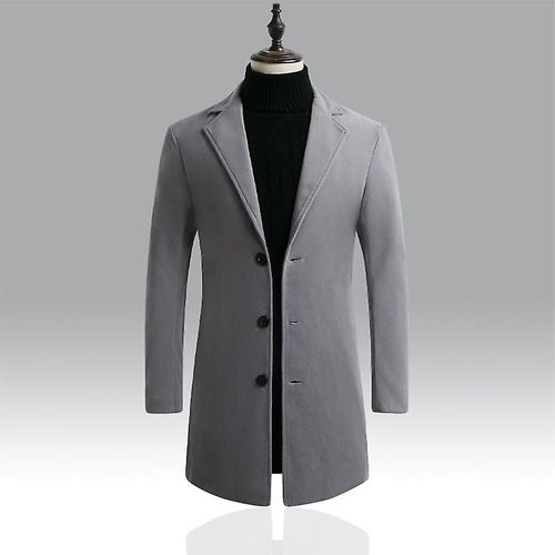 10 Couleurs Taille S-5xl Nouvelle Boutique De Mode Pour Hommes Couleur Pure Affaires Décontracté En Manteaux Anti-Poussière / Qualité Masculine Mince Loisirs Trenchs Manteaux Xxl (Eur M) Couleur Gris Clair