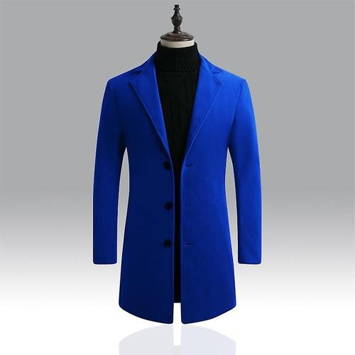 10 Couleurs Taille S-5xl Nouvelle Boutique De Mode Pour Hommes Couleur Pure Affaires Décontracté En Manteaux Anti-Poussière/Qualité Masculine Mince Loisirs Trench-Coats Xxl (Eur M) Couleur Bleu Royal