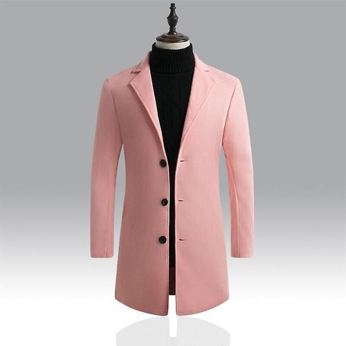 10 Couleurs Taille S-5xl Nouvelle Boutique De Mode Pour Hommes Couleur Pure Affaires Décontracté Et Manteaux Anti-Poussière / Qualité Masculine Mince Loisirs Trenchs Manteaux L (Eur Xs) Couleur Rose