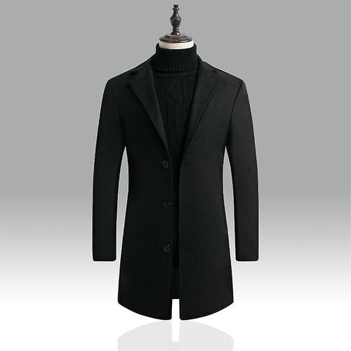 10 Couleurs Taille S-5xl Nouvelle Boutique De Mode Pour Hommes Couleur Pure Affaires Décontracté Et Manteaux Anti-Poussière / Qualité Masculine Mince Loisirs Trenchs Manteaux Xxl (Eur M) Couleur Noir