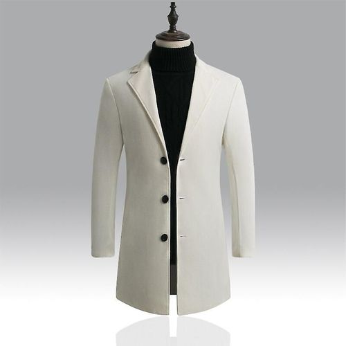 10 Couleurs Taille S-5xl Nouvelle Boutique De Mode Pour Hommes Couleur Pure Affaires Décontracté Et Manteaux Anti-Poussière / Qualité Masculine Mince Loisirs Trenchs Manteaux Xl (Eur S) Couleur Blanc
