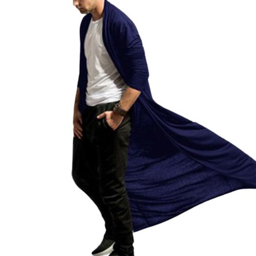 Cardigan À Manches Longues Pour Hommes, Couleur Unie, Trench-Coat Ouvert Sur Le Devant, Couleur L, Violet