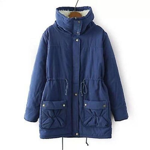 Vêtements D'hiver Femmes Laine Parka Épaisse En Peau De Mouton Chaud Parkas Veste Grande Taille Azul Réel Xl