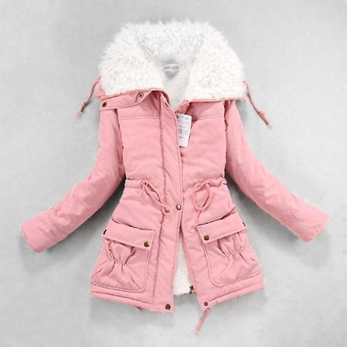 Vêtements D'hiver Femmes Laine Parka Épaisse En Peau De Mouton Chaud Parkas Veste Grande Taille Rosa Xxl