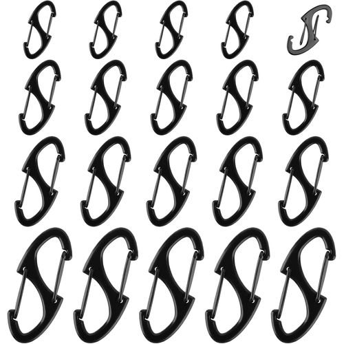 Bmtterqgwo-Zipper Clips Anti Vol 20pcs Pour Sacs A Dos Double Face S Printemps Serrure Valise Sac A Main Clefs Noir
