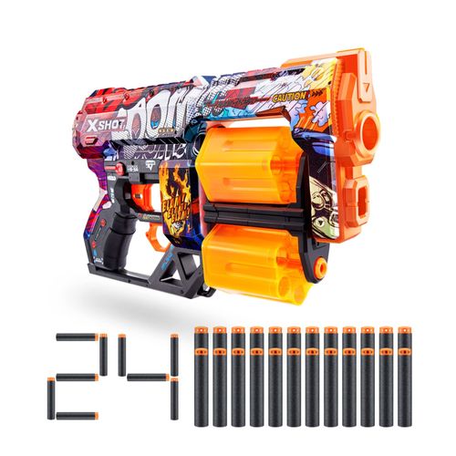 Xshot- X-Shot Skins Dread Blaster Mousse 24 Fléchettes Lanceur 36552a Boom 2 Pack