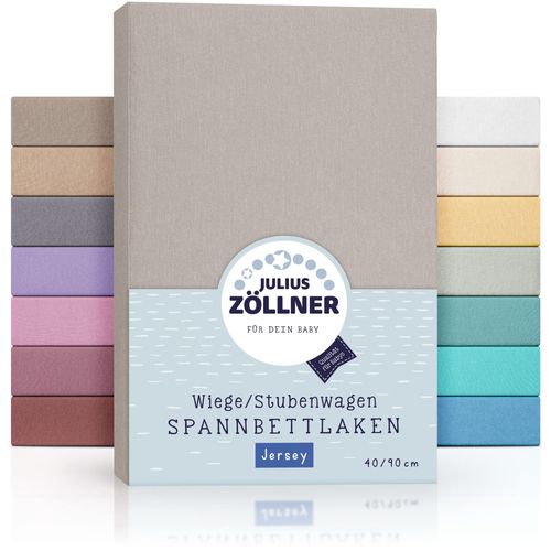Zöllner Spannbetttuch Jersey Taupe 90x40cm